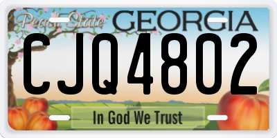 GA license plate CJQ4802