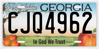 GA license plate CJQ4962