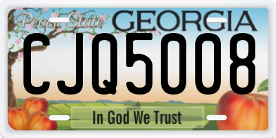 GA license plate CJQ5008