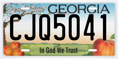 GA license plate CJQ5041
