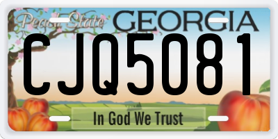 GA license plate CJQ5081