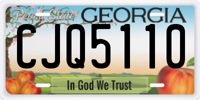 GA license plate CJQ5110