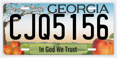 GA license plate CJQ5156