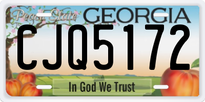 GA license plate CJQ5172