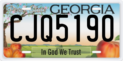 GA license plate CJQ5190