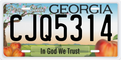 GA license plate CJQ5314