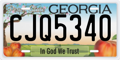 GA license plate CJQ5340