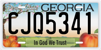 GA license plate CJQ5341