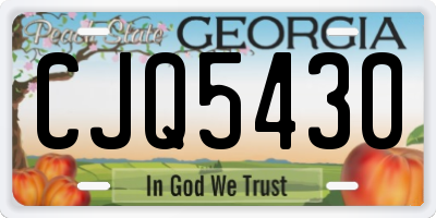 GA license plate CJQ5430
