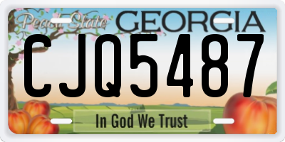 GA license plate CJQ5487