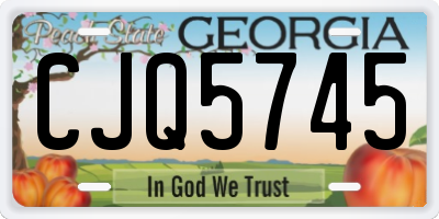 GA license plate CJQ5745