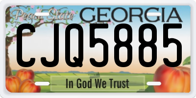 GA license plate CJQ5885
