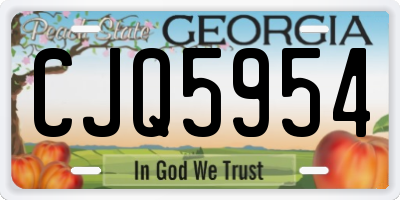 GA license plate CJQ5954
