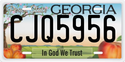 GA license plate CJQ5956