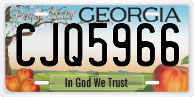 GA license plate CJQ5966