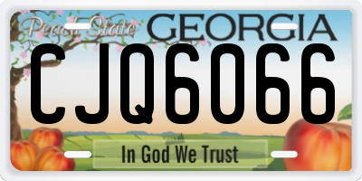 GA license plate CJQ6066