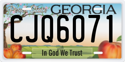 GA license plate CJQ6071