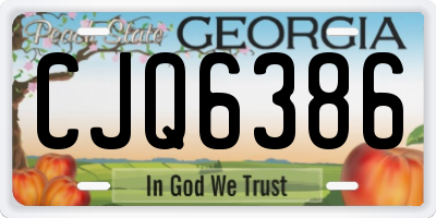 GA license plate CJQ6386