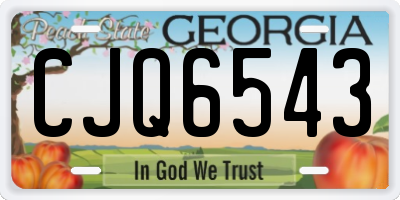 GA license plate CJQ6543
