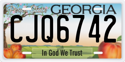 GA license plate CJQ6742