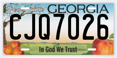 GA license plate CJQ7026