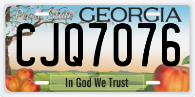 GA license plate CJQ7076