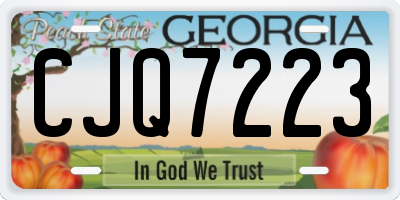 GA license plate CJQ7223