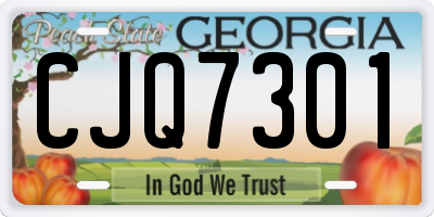 GA license plate CJQ7301