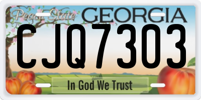 GA license plate CJQ7303