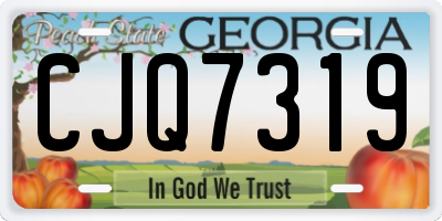 GA license plate CJQ7319
