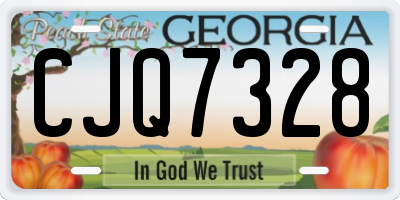 GA license plate CJQ7328