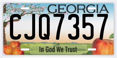 GA license plate CJQ7357