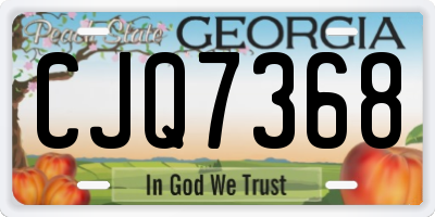 GA license plate CJQ7368
