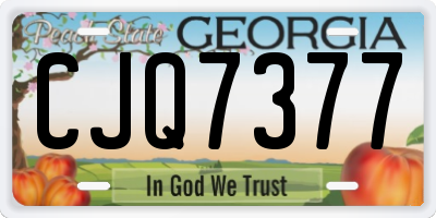 GA license plate CJQ7377