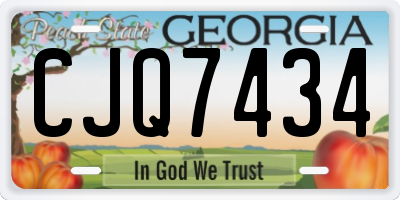 GA license plate CJQ7434