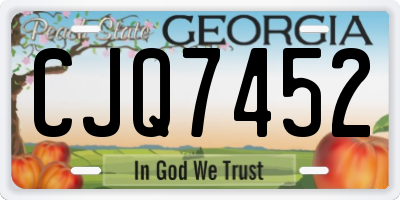 GA license plate CJQ7452