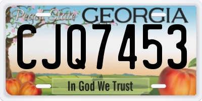 GA license plate CJQ7453