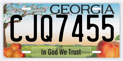 GA license plate CJQ7455