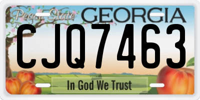 GA license plate CJQ7463