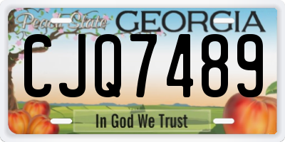 GA license plate CJQ7489
