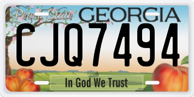 GA license plate CJQ7494