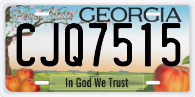 GA license plate CJQ7515