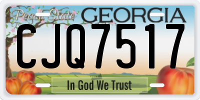 GA license plate CJQ7517
