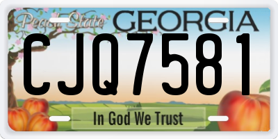 GA license plate CJQ7581