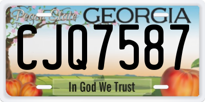 GA license plate CJQ7587