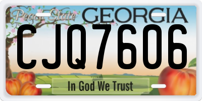 GA license plate CJQ7606