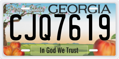 GA license plate CJQ7619