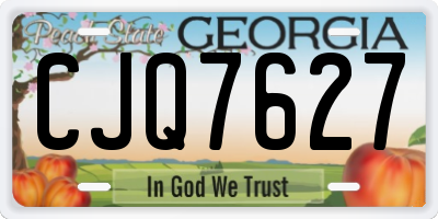 GA license plate CJQ7627