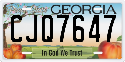 GA license plate CJQ7647