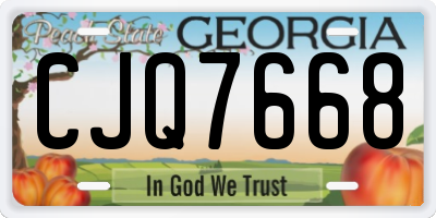 GA license plate CJQ7668